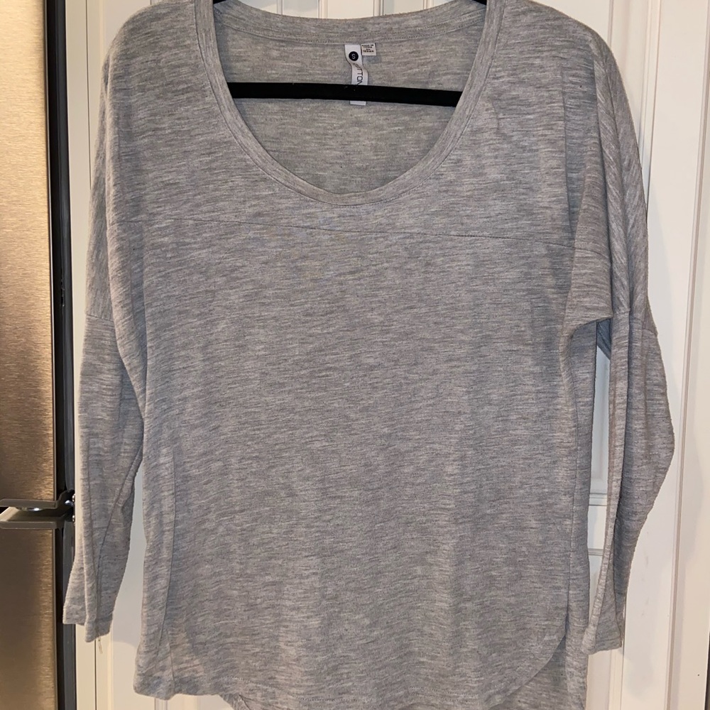 Heather Grey Long-Sleeved Stretch Casual Shirt